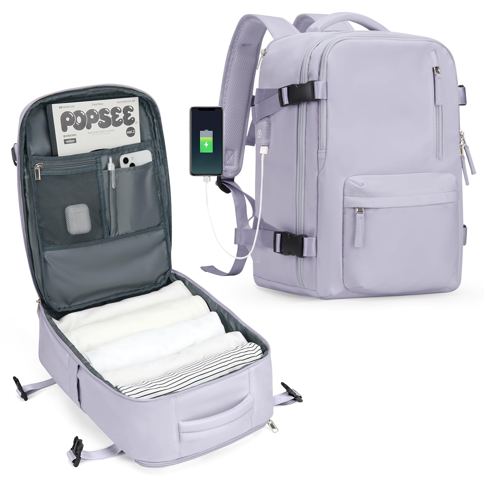 SZLXCabin Bags 40x20x25 Underseat for Ryanair, Easyjet Cabin Bag 45x36x20 Carry On Travel Backpack Cabin Size Rucksack Hand Luggage Bag Backpack Casual Daypack School Bag Fit 14 Inch Laptop