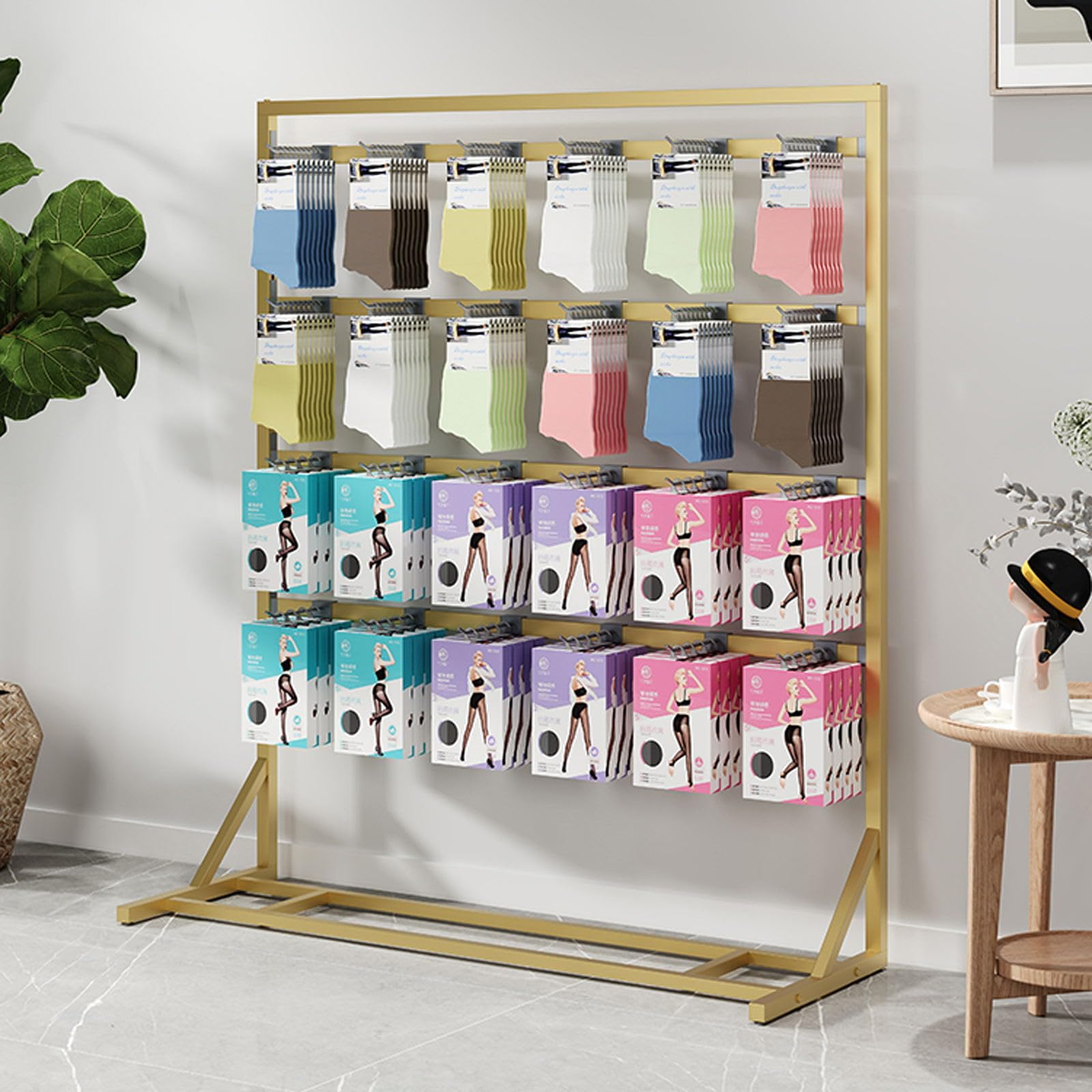 Cintre anti-crevaison pour chaussettes et accessoires de mode sur grille murale