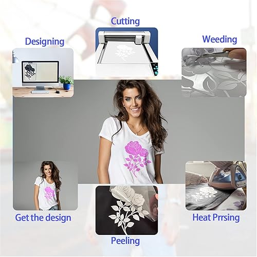 Miniatura 4 de VENITOR Vinilo de transferencia de calor 3D, 3 hojas de 12 x 10 pulgadas, vinilo de transferencia de calor HTV para Cricut vinilo de transferencia