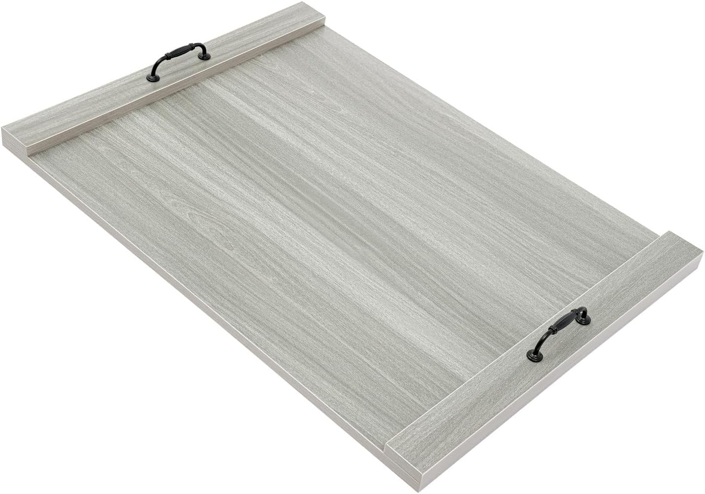 Wood Stove Top Cover, Noodle Board Stove With Handles Extra Thick Laminate Wood Space Saving Counter Top Butcher Block Countertop Decorative Tray For Kitchen (Grey)