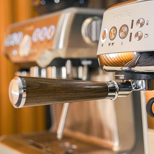 Miniatura 5 de Portafiltro sin fondo de 2.126 in, portafiltro de 2.126 in de espresso, madera maciza más oscura, filtro de cesta de acero 304 para Breville Barista