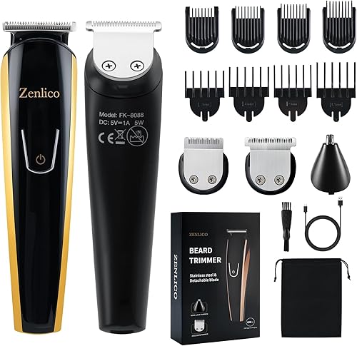 Miniatura 8 de Recortadora de Barba para Hombres, Recortadora de Pelo y Cortadores Recargables para Hombres, Kit de Aseo Eléctrico para Barba, Cara, Cuello, Ingle