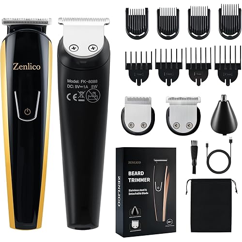 Beard Trimmer for Men, 3-in-1 Men's Trimmer for Mustache, Rechargeable Men's Hair Trimmer & Razor for Beard, Face, Nose, Groin & Manscaping, 13 Set, Birthday Valentines Ideal Gift for Men