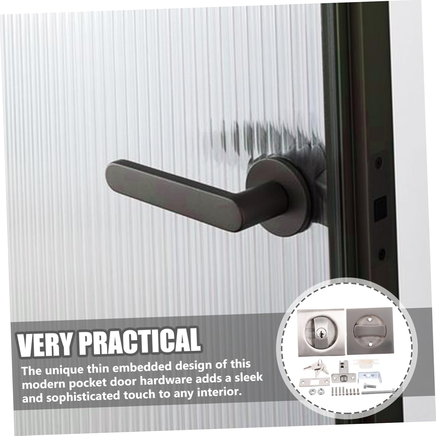 Invisible Pocket Door Lock with Keys Durable Metal Hardware for Modern Interiors Easy to Install Corrosion-Resistant Design for Home and Office Use