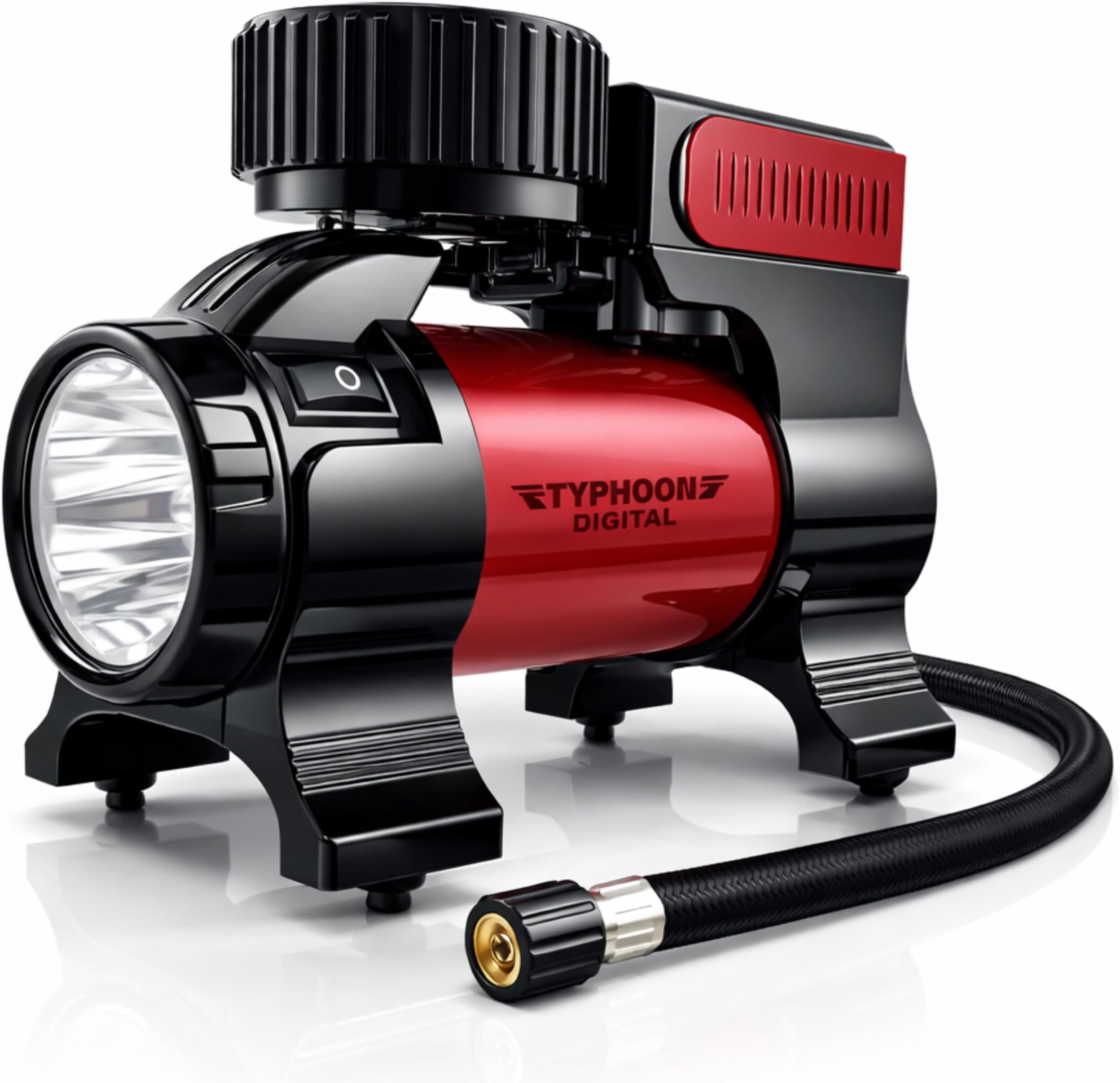 Bergmann Typhoon Digital Heavy-Duty Metal Tyre Inflator with Auto Cut-Off & LED Light (BCT-150D)