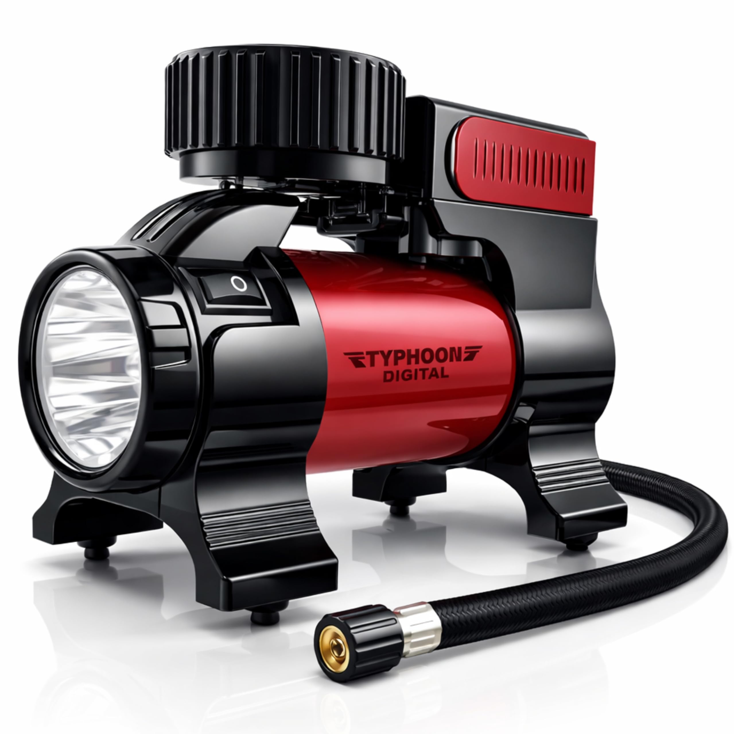 Bergmann Typhoon Digital Heavy-Duty Metal Tyre Inflator with Auto Cut-Off & LED Light (BCT-150D)