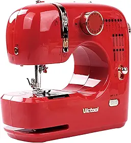 Victool Máquina de Costura Portátil Bivolt – 16 Pontos Embutidos, Luz LED, Pedal de 2 Velocidades para Consertos e Artesanato em Casa 110-220V