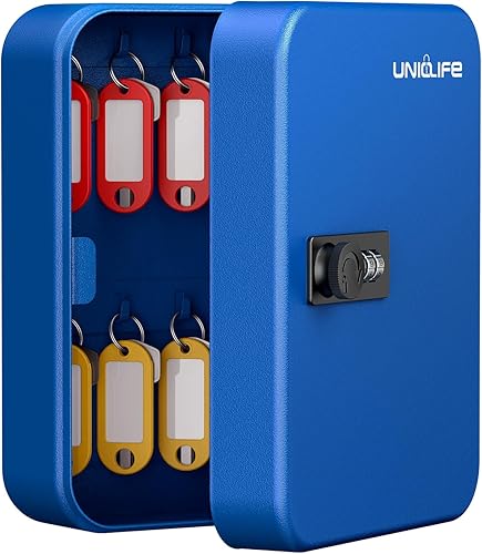 Miniatura 10 de Uniclife Gabinete de llaves de 60 posiciones con cerradura de combinación reiniciable, caja de almacenamiento de seguridad digital negra
