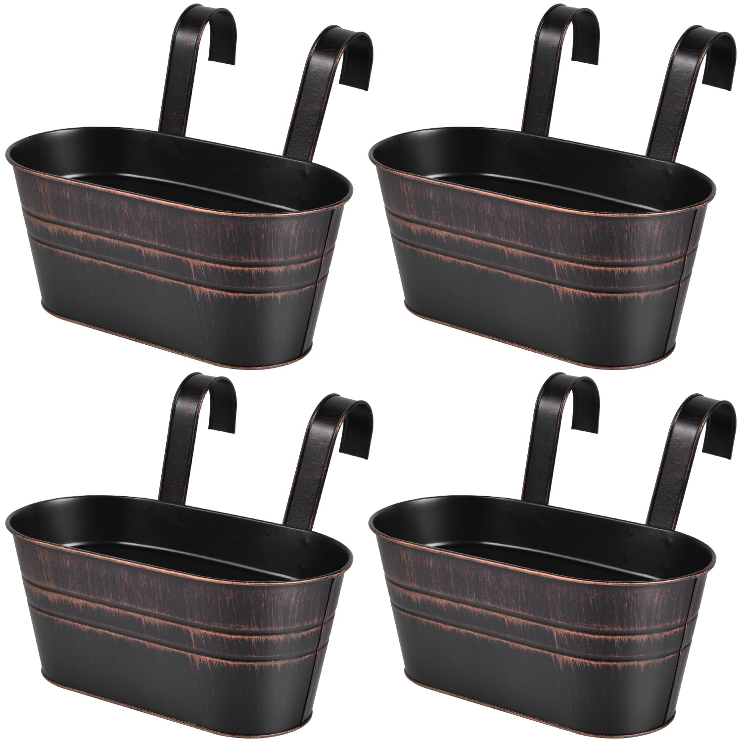 OBTANIM 4-Pack Metal Hanging Planter
