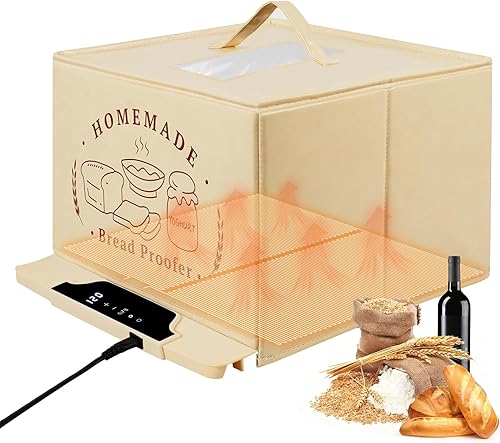 Caja de fermentación de pan con control de temperatura de 85-100°C y temporizador de 12H, alfombrilla de calentamiento de silicona de superficie