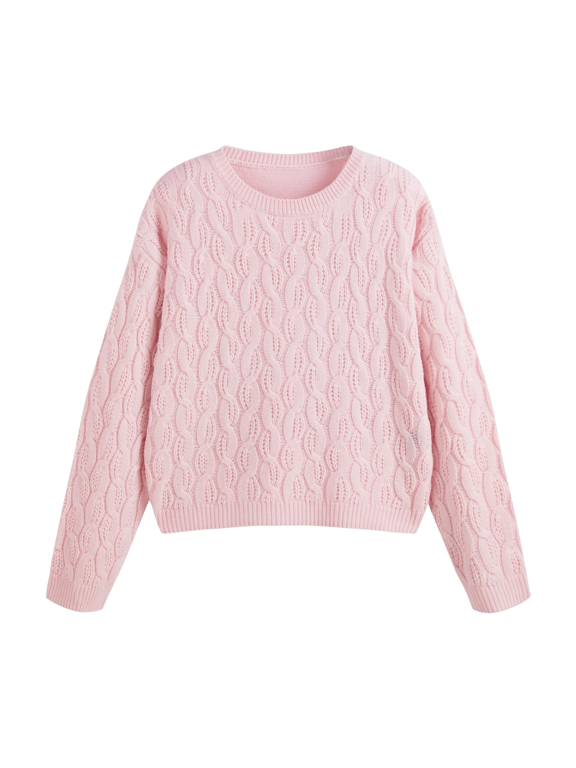 CIDER Cable Knit Sweater Women Crew Neck Plus Oversized Fall Long Sleeve Curve Pullover Knitwear