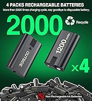 Vista 4 de Cargador para Xbox One de batería recargable estación de carga para Xbox One Controller Battery Pack accesorios Xbox One con batería Xbox de 4 x