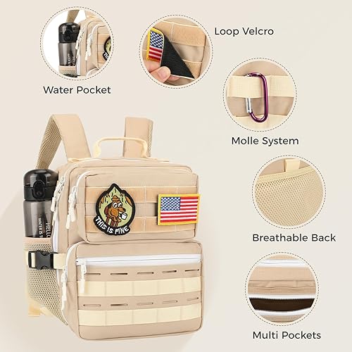 Miniatura 2 de Mini mochila táctica militar de 9L para hombres y mujeres, mochila táctica militar pequeña para deportes, gimnasio, senderismo, viajes, camping