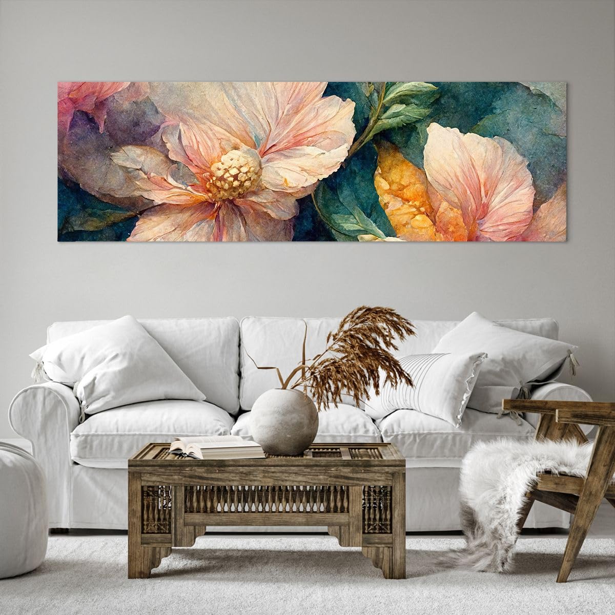 PIY PAINTING Quadro su Tela Fiori colorati, Stampe su tela, Quadri Cucina Moderni, Dipinti su tela floreale Decorazione Murale per Soggiorno Sala yoga