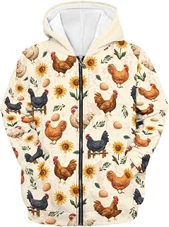 Forchrinse Girls Zip Up Hoodies Size 6-16 Kids Cute Hooded Sweatshirt Casual Jacket with Pockets