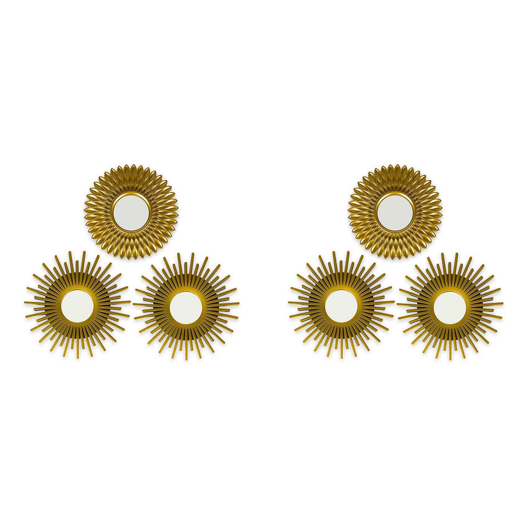 Miroirs dorés pour mur (lot de 6) d'intérieur pour chambre