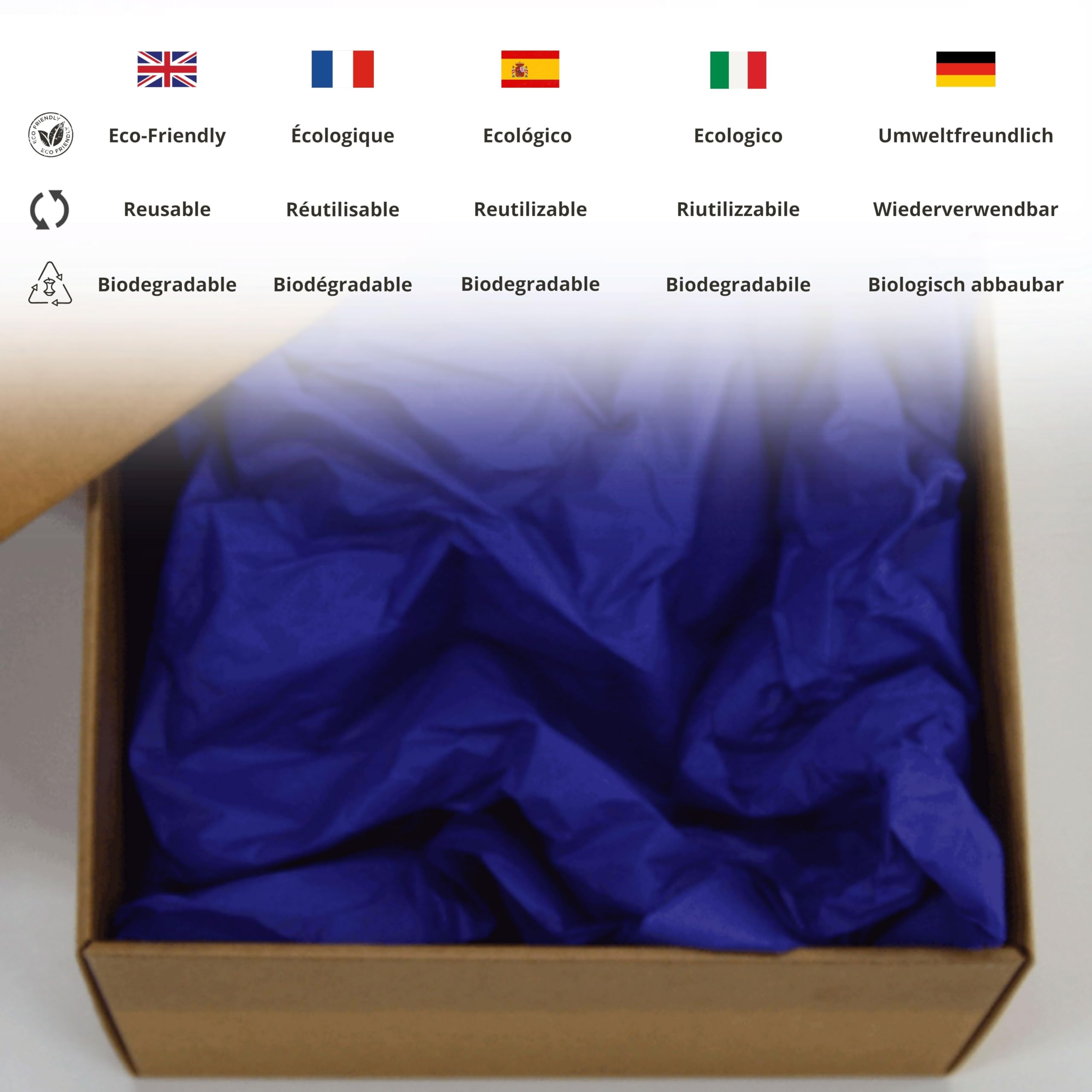 Carta Seta Blueberry Blue (confezione da 500) 50 x 75 cm