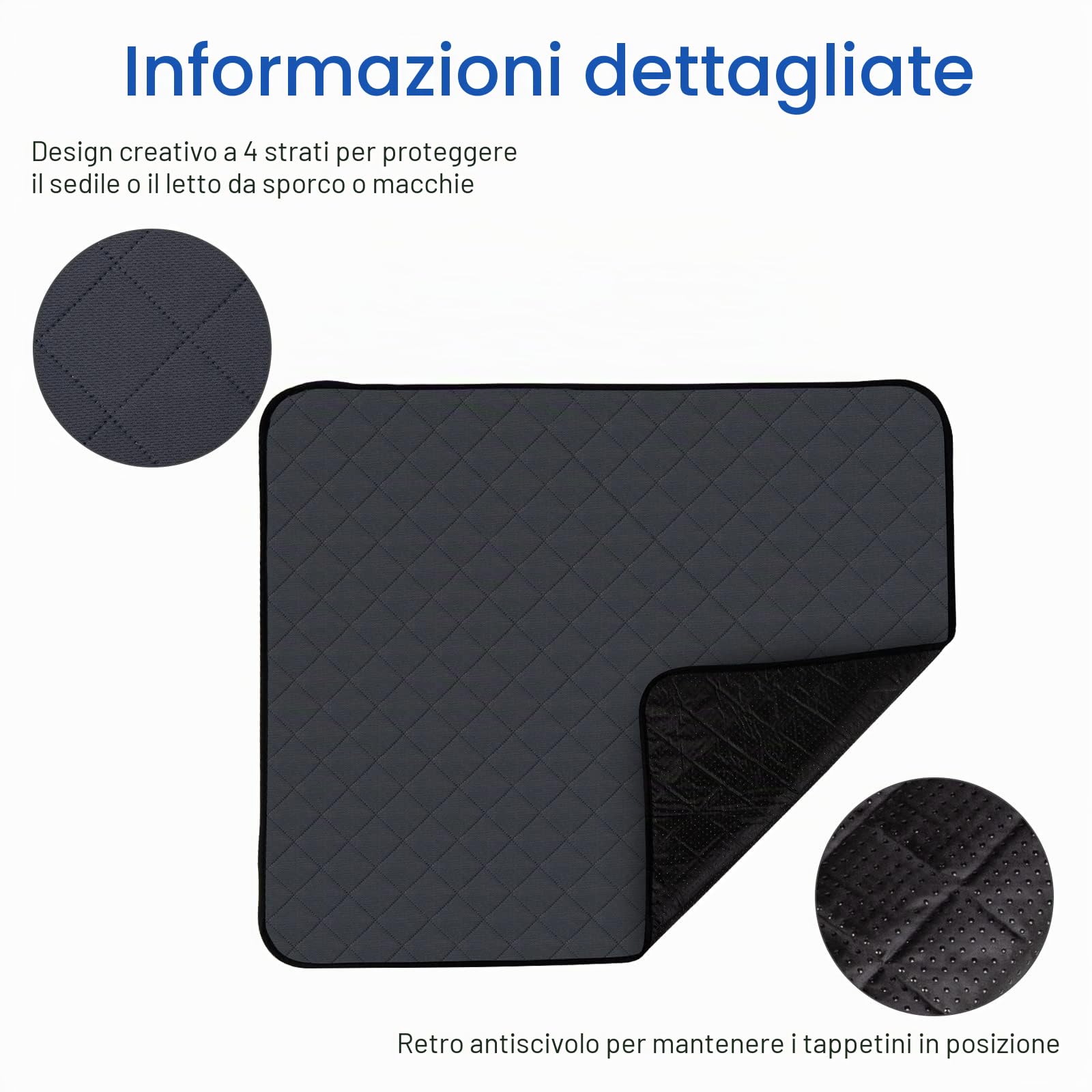 Grandi assorbenti per cuccioli, assorbenti per pipì per cani lavabili in lavatrice, super assorbenti per animali domestici (1 confezione, 150 x 150 cm)