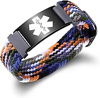 Vista 27 de Pulseras deportivas personalizadas de alerta médica para mujeres y hombres – Pulseras de identificación médica personalizadas con grabado gratuito