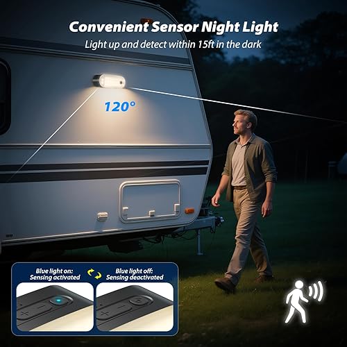 Miniatura 2 de Luces de campamento con sensor de movimiento, linterna de campamento recargable, luces colgantes portátiles, luz de emergencia impermeable IPX5 para
