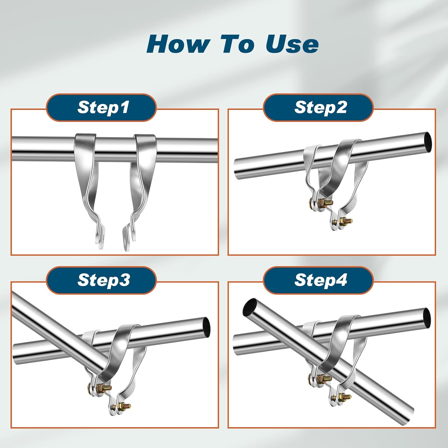 Tandefio 16 Pcs Cross Connector for Green House 1-3/8" x 1-3/8" Purlin Bracket Aluminum Greenhouse Clamps Pipe Clip Greenhouse Parts and Accessories Tube Buckle for Farm Frame Top Rail Fence
