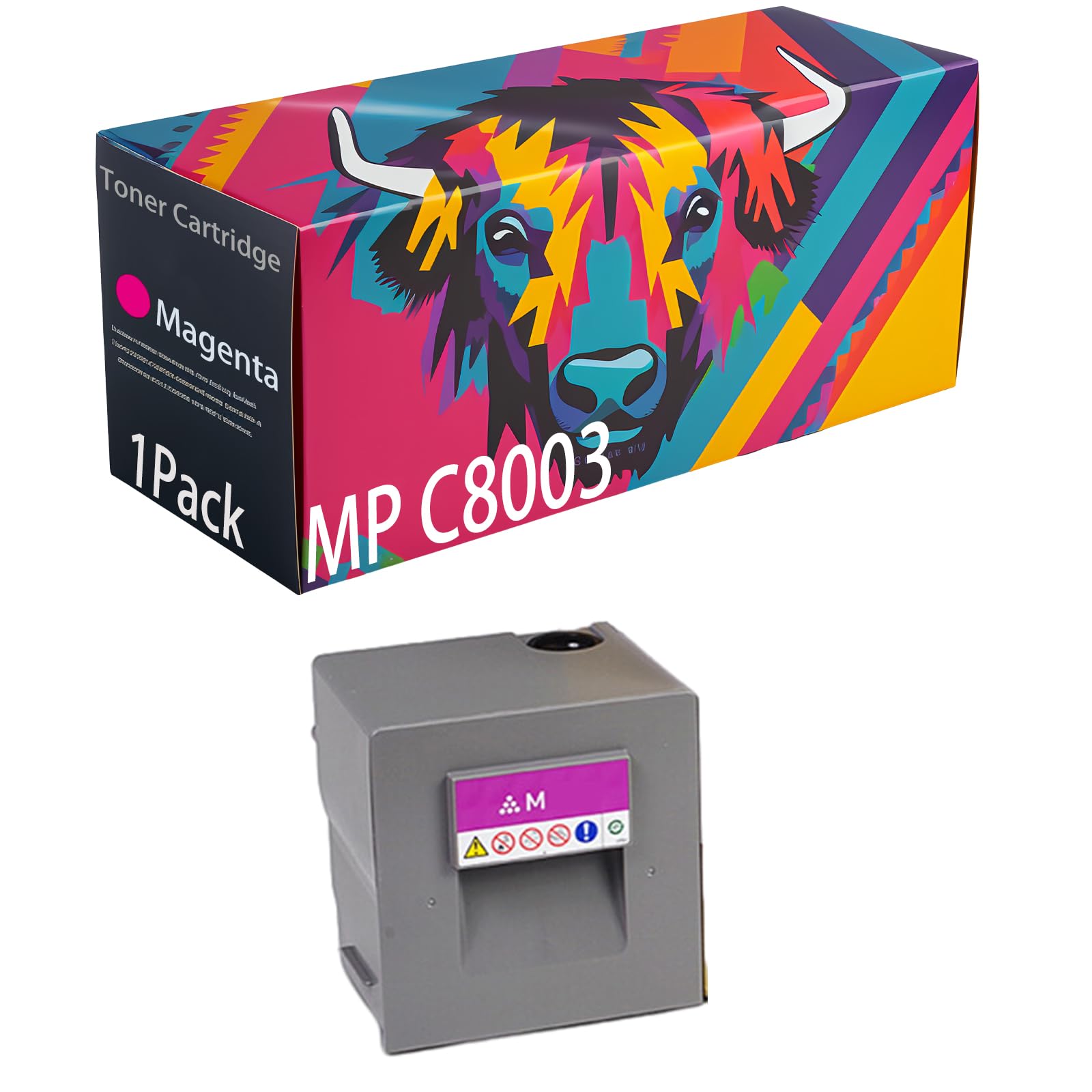 MP C8003 Toner Cartridge Replacement for Ricoh 842196 842197 842198 842199, Perfectly Compatible for Ricoh IM C6500 IM C8000 MP C6503 MP C8003 Printer, High Print 47500 Pages (Magenta 1Pack)