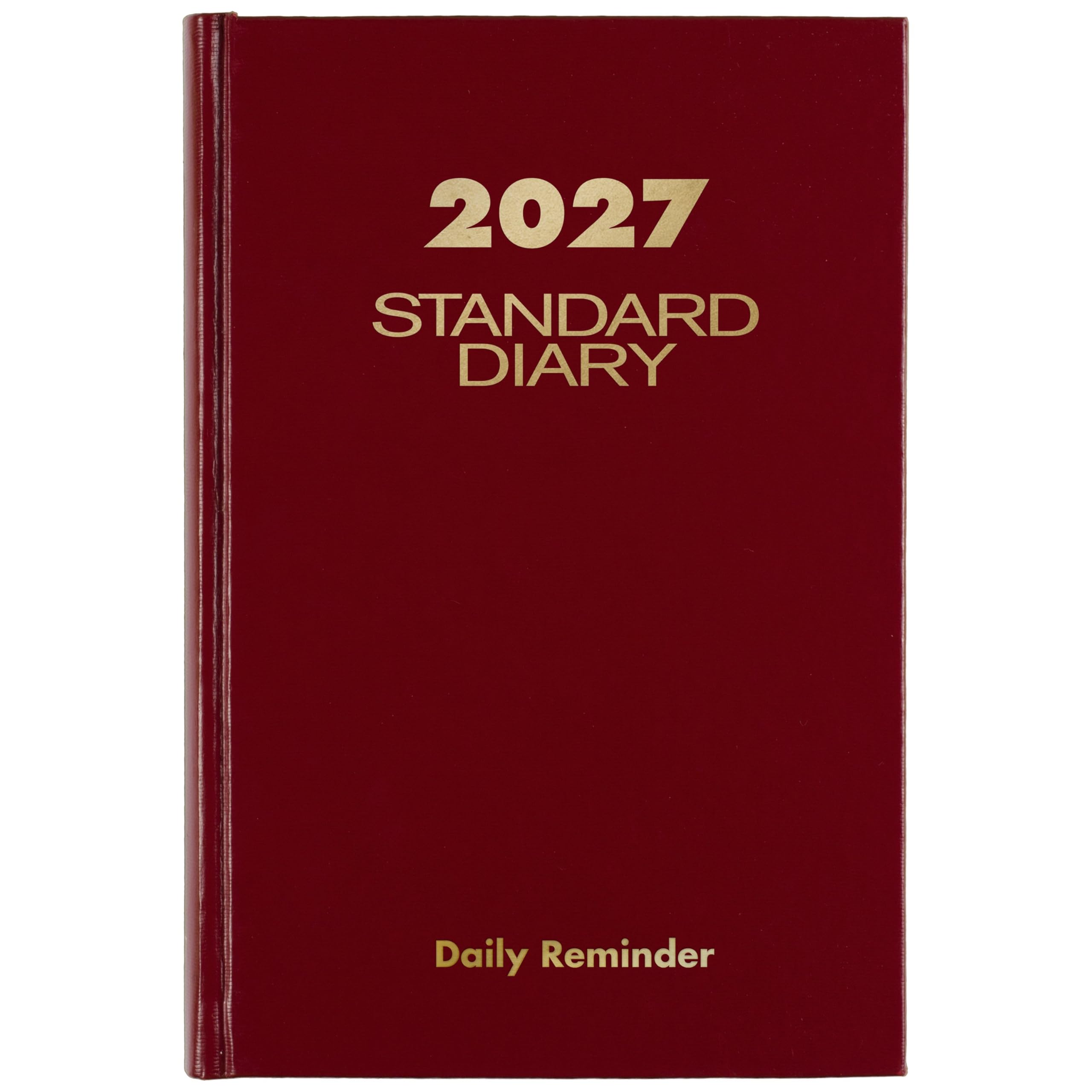 AT-A-GLANCE Agenda diaria 2027, diario estándar, diario de recordatorios de 5 x 7.5 pulgadas, tapa dura, rojo (SD3871327)