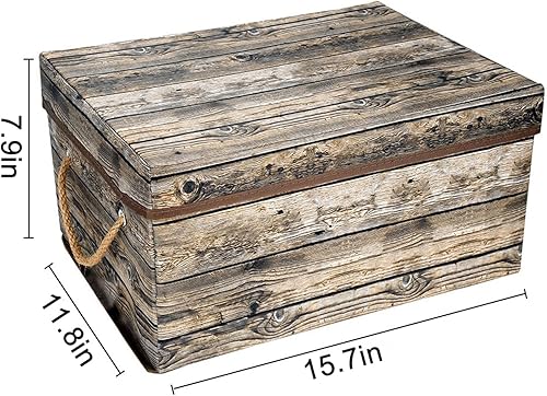 Miniatura 5 de Livememory Contenedores de almacenamiento con tapas, paquete de 3, cajas de almacenamiento decorativas con tapas y asas