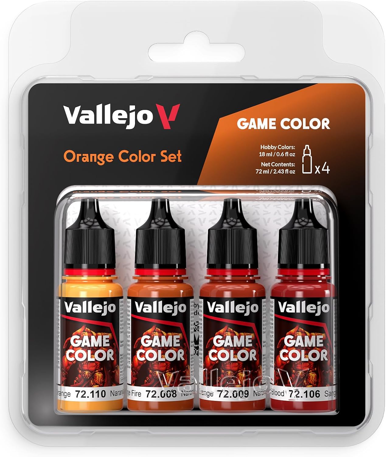 Vallejo Game Color Set 72381 Orange Color Set (4x18ml)