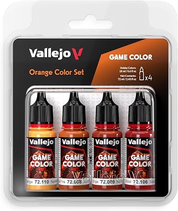 Vallejo - Orange Color Set, Game Color, 4 Bottles x 0.6 fl.oz.