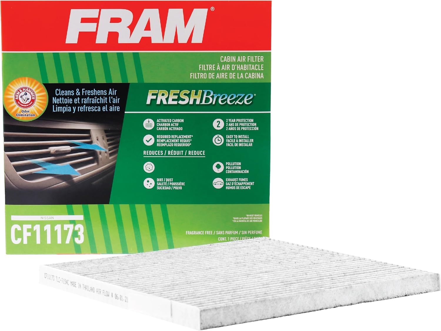 FRAM Fresh Breeze Cabin Air Filter with ARM & HAMMER CF11173