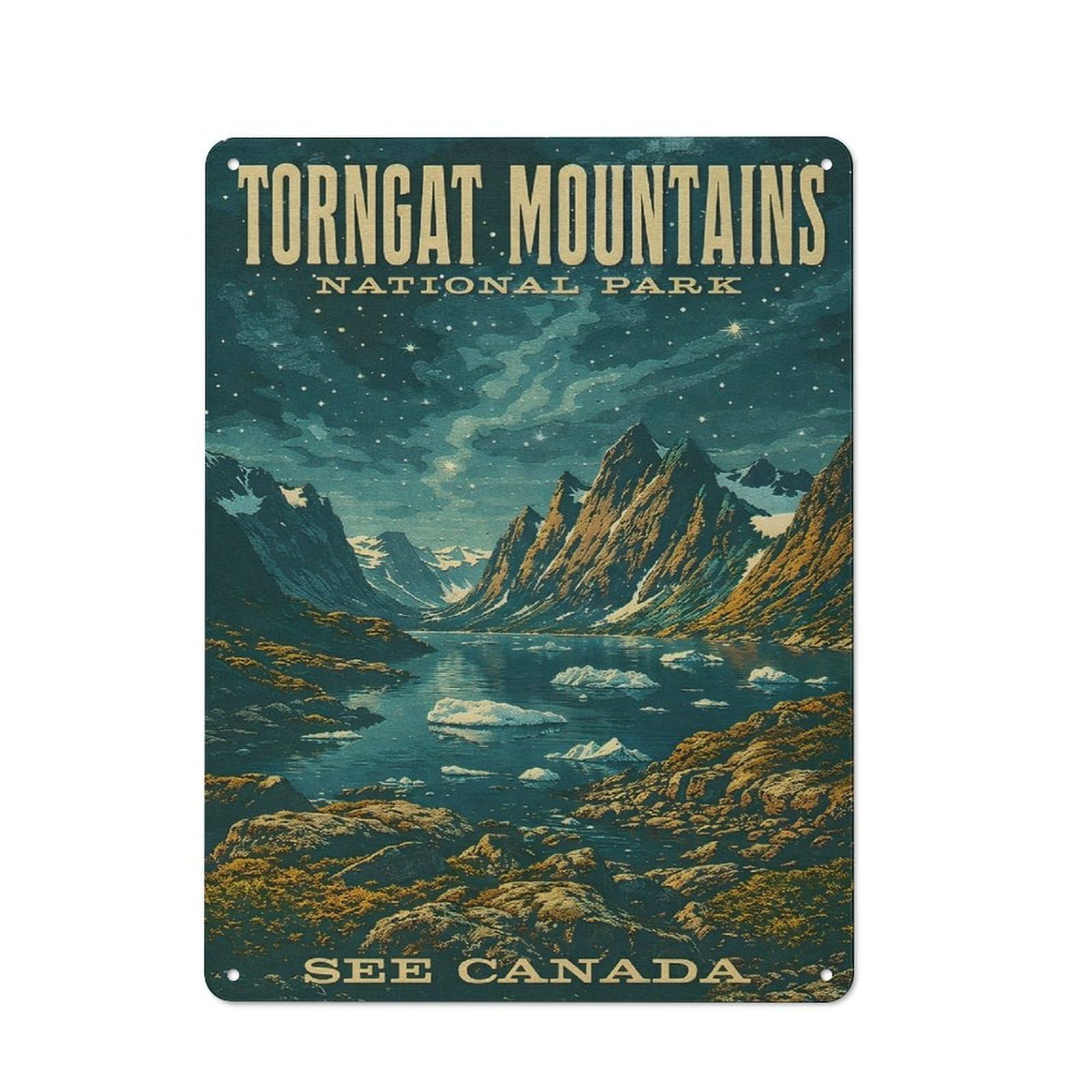 Junmoney Style-9 Torngat Mountains National Park Retro Metal Wall Decor 40X30cm, Retro Metal Sign For Garage, Hobby Room, Office Or Man Cave