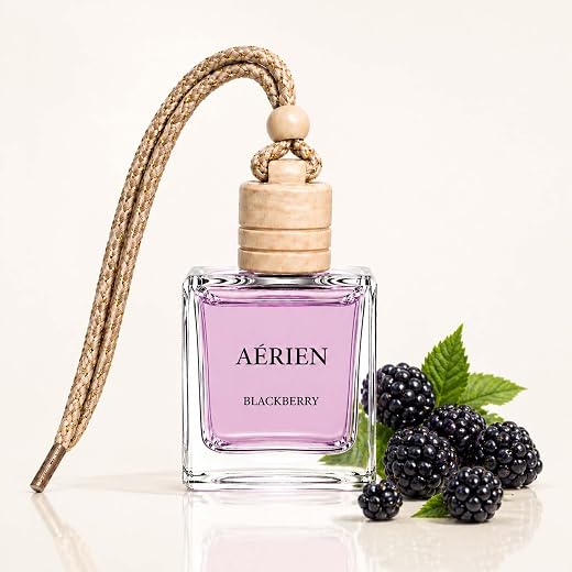 Car Hanging Air Freshener, Blackberry Fragrance, Glass Bottle with Wooden Cap, Odor Eliminator, for Car and Home, Pack of ...