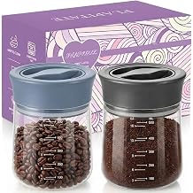 PLAPITATE 2-Pack Glass Overnight Oats Containers with Lids, Gray & Blue
