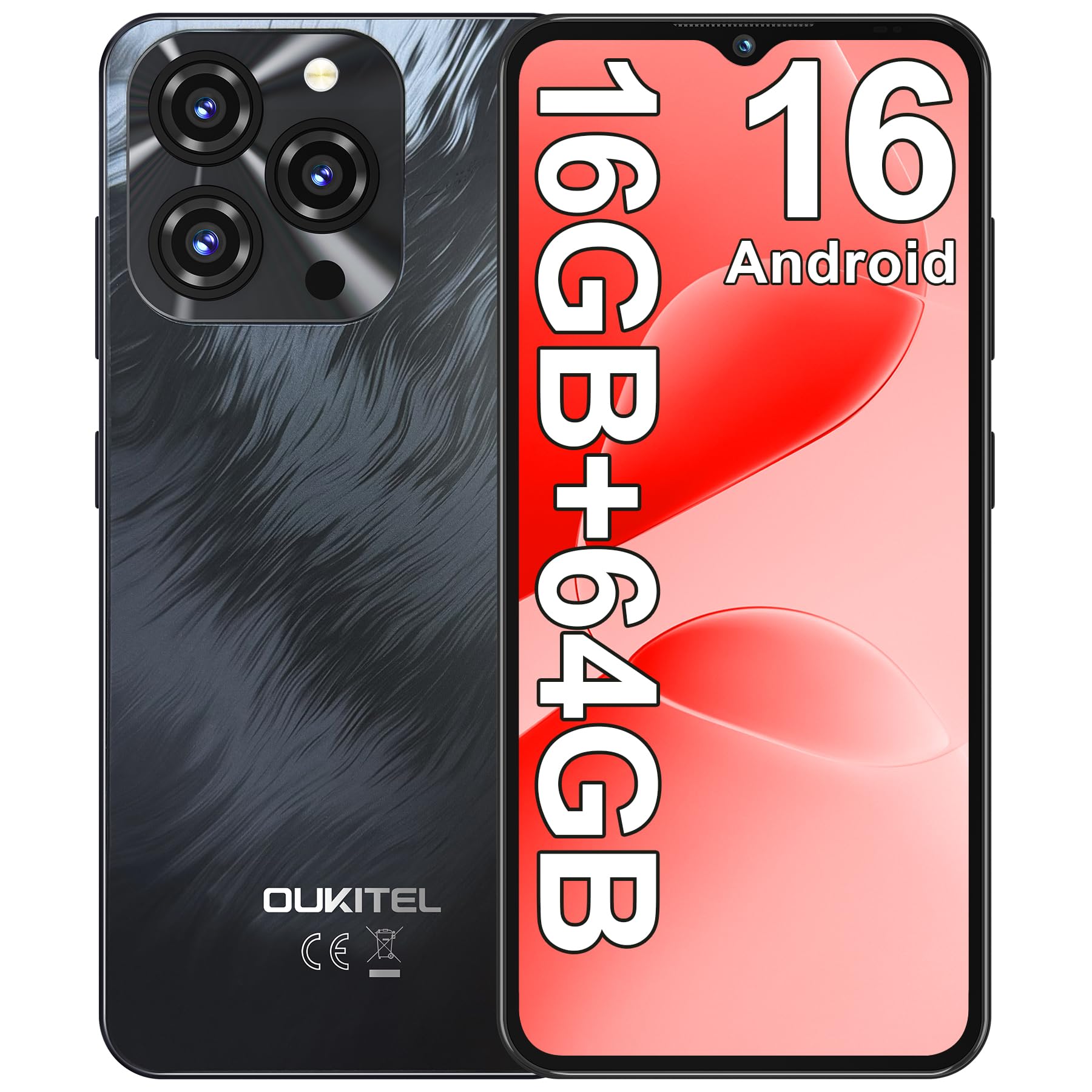 OUKITEL C3 Smartphone Android 16, 16GB+64GB/1TB Telefono Cellulare