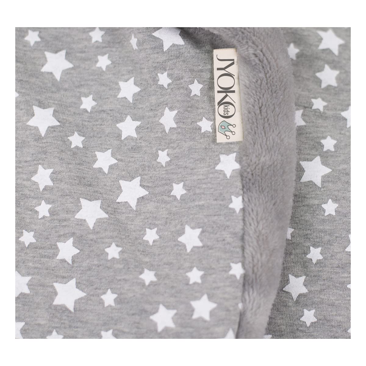 JYOKO Kids Saco Capazo para Bebé de Polar Teddy Extra Suave – Antialérgico, Protección Óptima contra el Viento y Frío – Ideal para Piel Sensible, Recién Nacidos y Bebés (White Star, Polar)