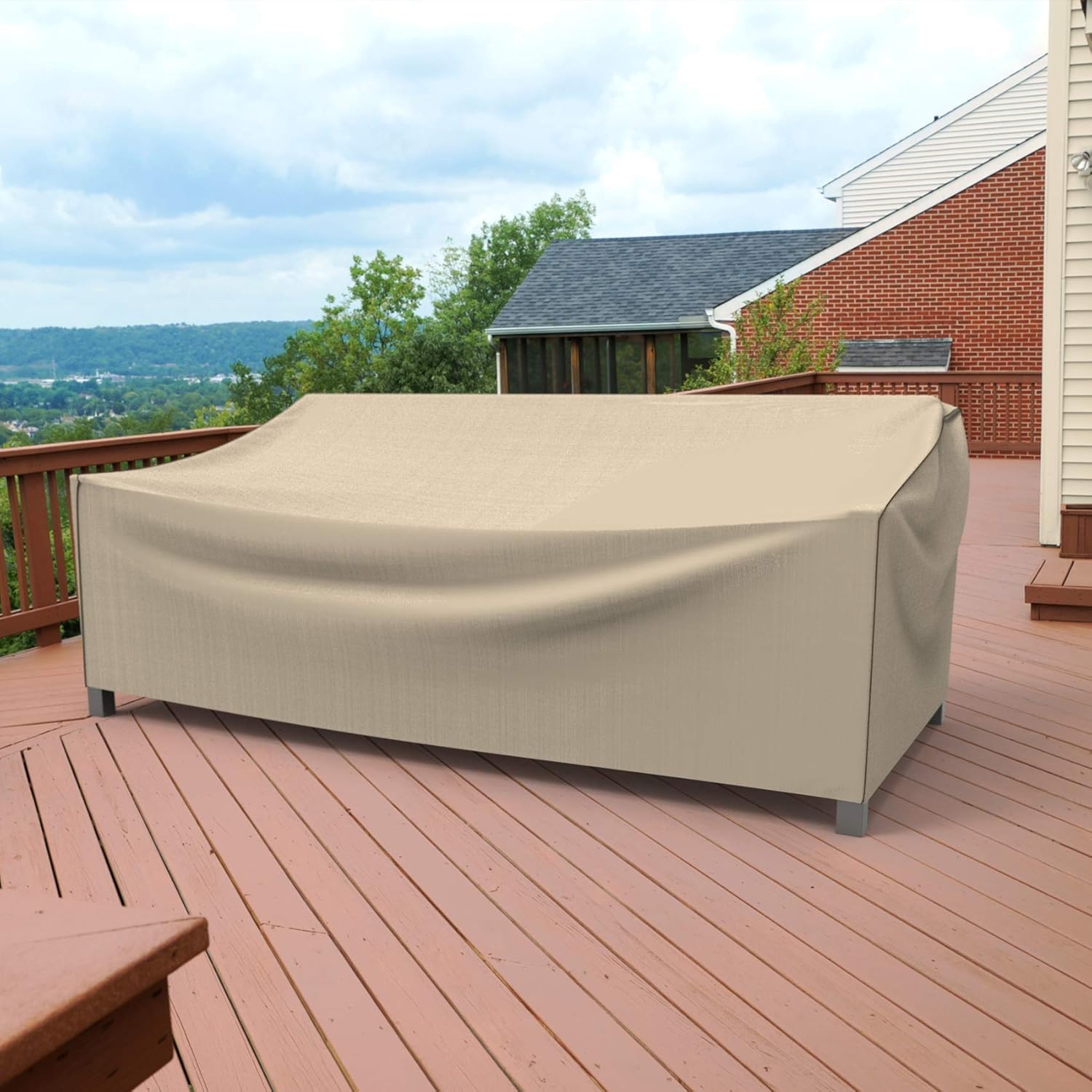 EmpireCovers StormBlock™ Signature Outdoor Patio Loveseat Cover, Medium - Black Ivory, P3W01PMNW2