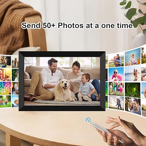 Miniatura 6 de Marco de fotos digital FRAMEO de 10.1 pulgadas WiFi Smart Frame HD IPS pantalla táctil, almacenamiento de 16 GB, rotación automática, montaje en