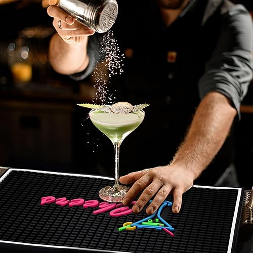 Miniatura 6 de Zhehao Alfombrillas de bar de 12 x 18 pulgadas de grosor para bar, estación móvil de bartending para el hogar, encimera, cocina, mostrador,