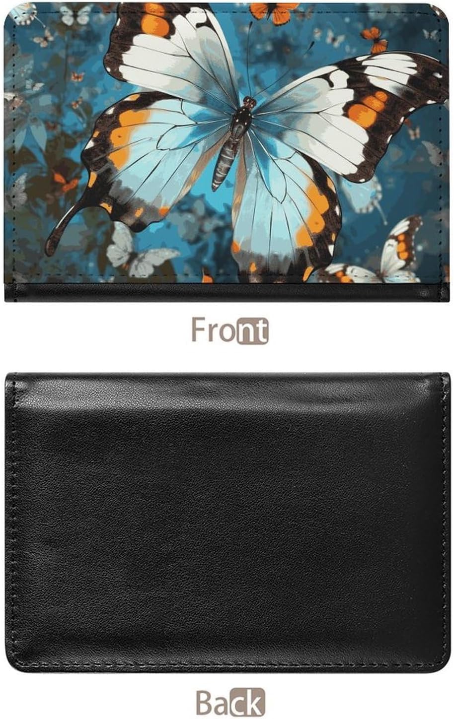 Cute Passport Holder for Travel,Personalized Multi-Functional Passport Cover with Card Slots,Slim Flowers And Butterflies Printed Passport Wallet for Women Men