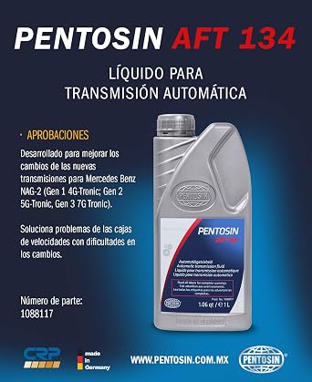 Pentosin 1088117 ATF 134 Ultra High-Performance Automatic Transmission Fluid - Compatible with Select Mercedes-Benz Vehicles with 5 and 7 Speed Automatic Transmissions, Red, 1 Liter, Pack of 1