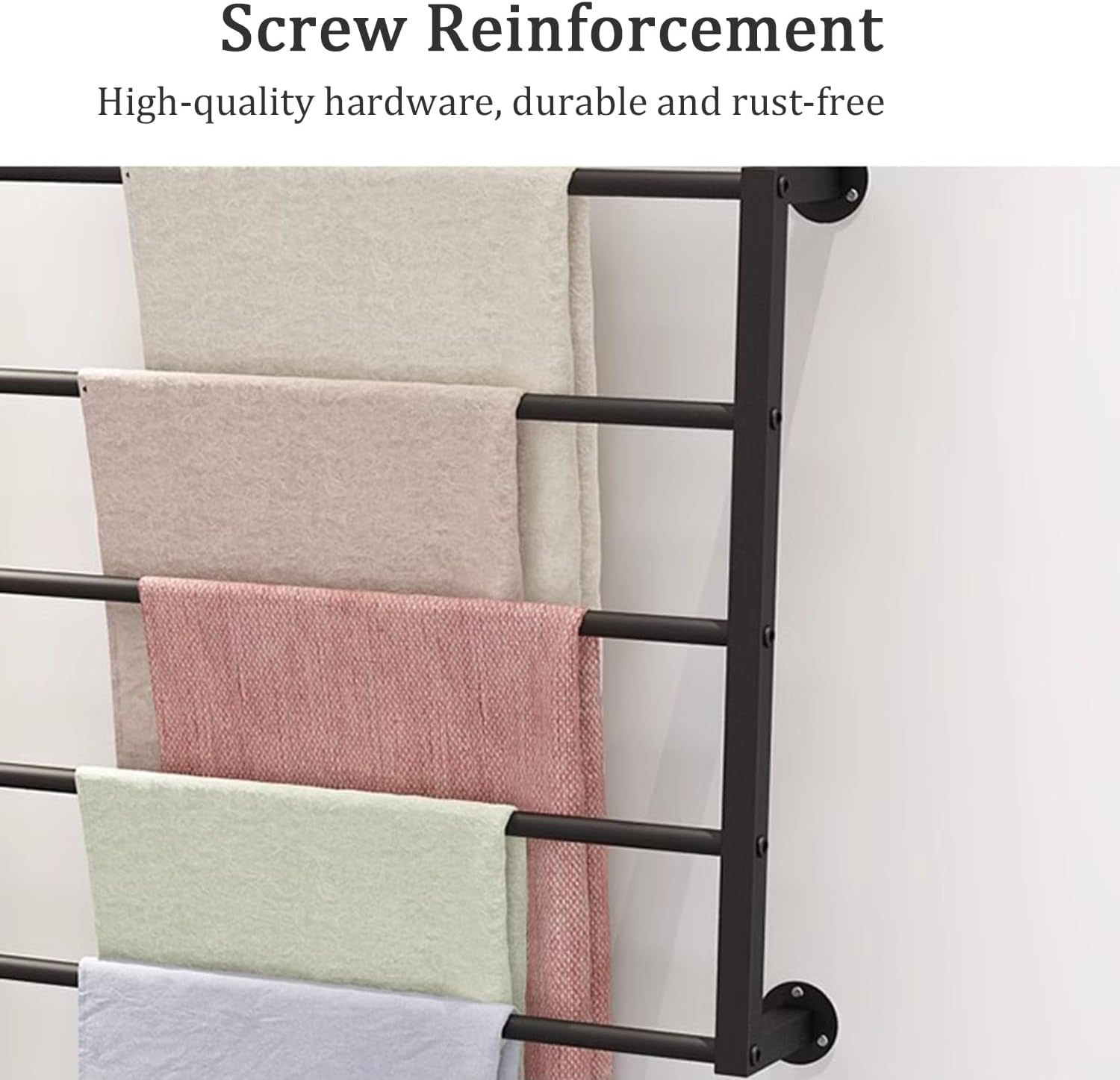 Pull Out Pants Hangers,Wall Mount Scarf Organizer Hanger, Commercial Metal Scarf Rack, 9 -Tiers Storage Display Holder for Trouser, Clothes, Shawls, Wraps, Tow，White 120cm