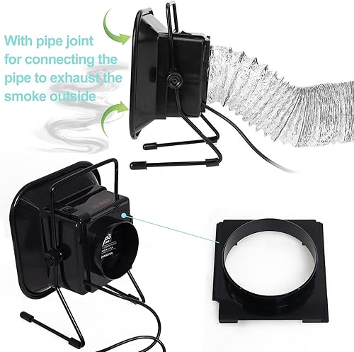 Miniatura 6 de Extractor de humos de soldadura ajustable con 6 filtros de carbono activo, 110 V, 30 W, 493, de hierro de soldadura, extractor de humos, ventilador