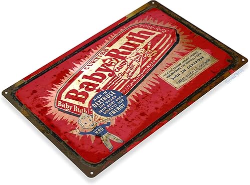 Miniatura 2 de Tinworld Letrero de lata Baby Ruth Chocolate Candy Bar Retro Cocina Cottage Farm Sign C375