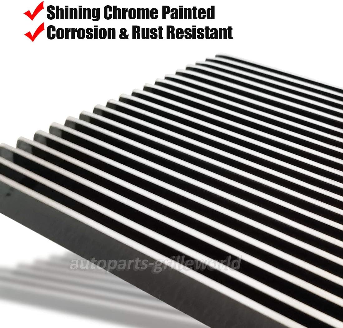 AM&PM Aluminum Billet Grille Insert Compatible with 1986-1997 Nissan Pickup Phantom Grill Chrome