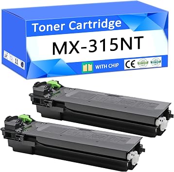 for Sharp MX-315NT MX-315 MX315NT Black Toner Cartridge Replacement - Compatible for MX-M265N MX-M266N MX-M315N MX-M316N MX-M356N 2-Pack