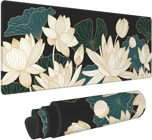 Miniatura 10 de Alfombrilla de mouse grande para juegos XL, bosque nocturno oscuro, alfombrilla de mouse de escritorio completo con base antideslizante, alfombrilla