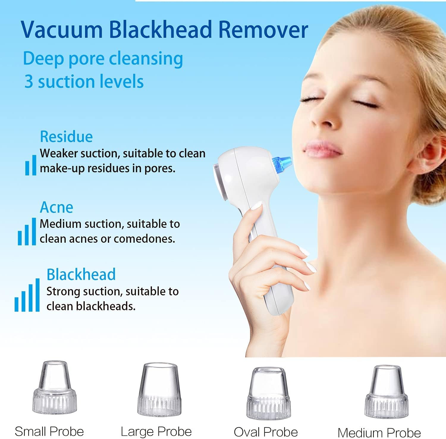 UMICKOO Blackhead Remover Pore Vacuum,Rechargeable Facial Cleansing Brush with LCD Screen,IPX7 Waterproof 3 in 1 Facial Cleaner for Exfoliating, Massaging and Deep Pore Cleansing : Beauty & Personal Care