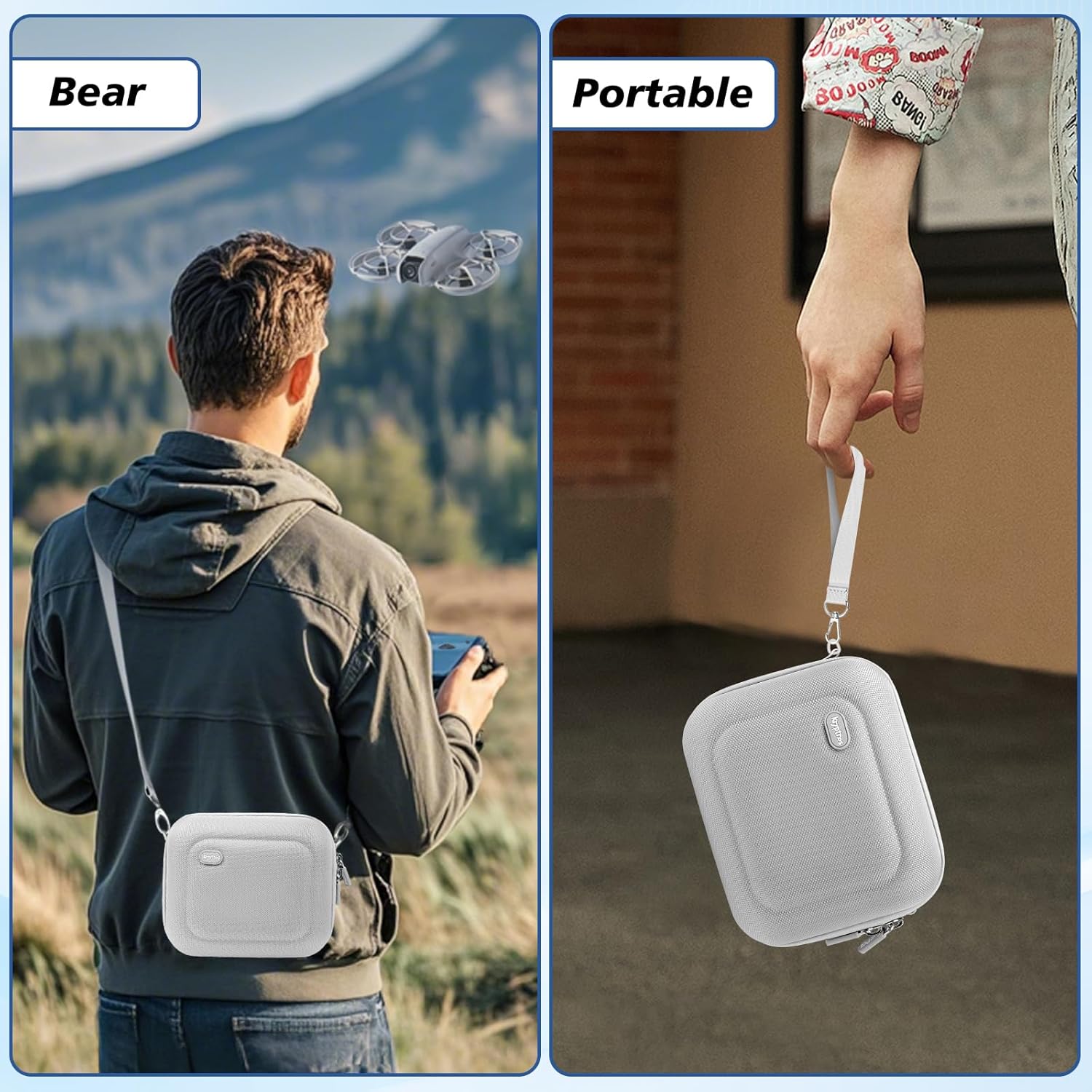 Krypthos Carrying Case for DJI Neo, Portable Shoulder Bag Travel Neo Case with Elastic Strap to Fix DJI Neo Drone, Suit for Travel and Home Storage Drone and Its Accessories Grey-Not for Neo 2 - Image 7