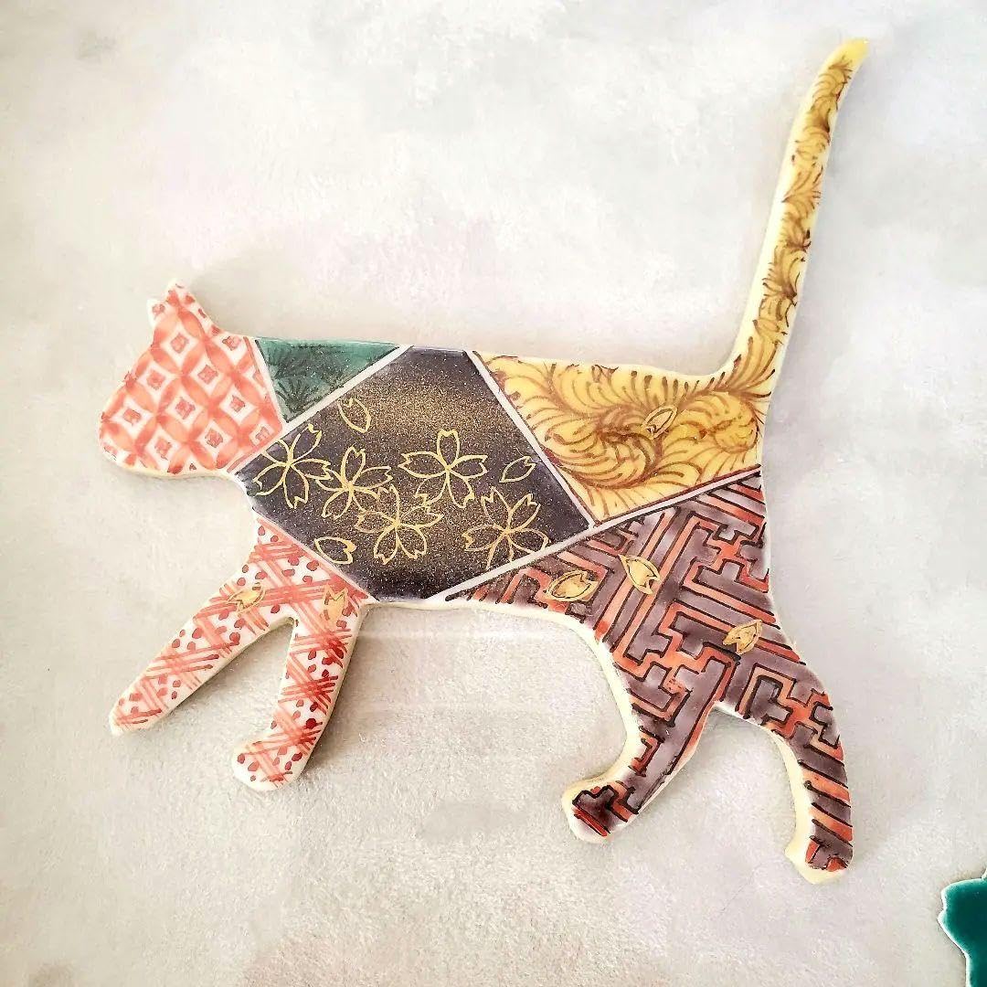Amazon.co.jp: 【新品】 絵画 タペストリー 猫 花柄 タイル